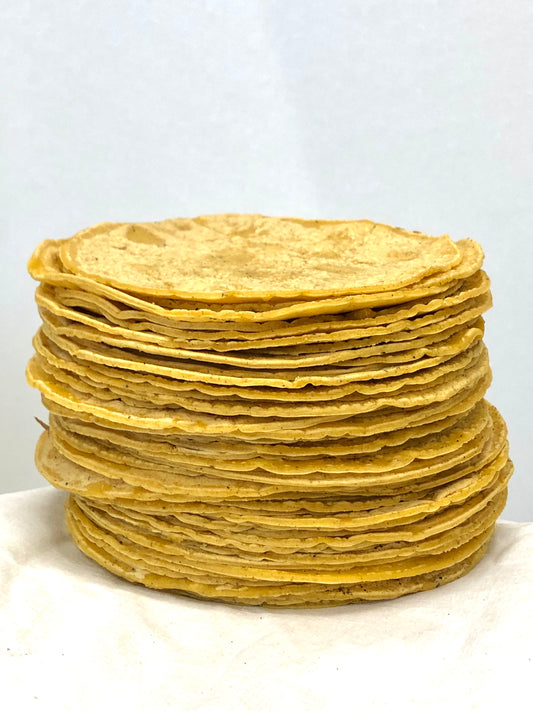 Fresh Mexican yellow corn tortillas