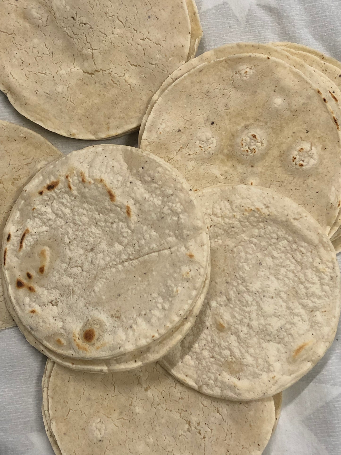 Fresh Mexican white corn tortillas